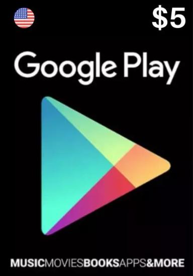 USA Google Play 5 USD Подарункова Kартка cover image